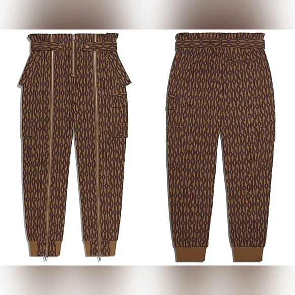Adidas x Ivy Park Monogram Zipper Pants | Wild Brown/Night Red, L - Picture 3 of 3